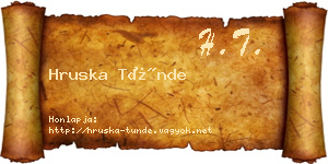 Hruska Tünde névjegykártya