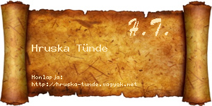 Hruska Tünde névjegykártya